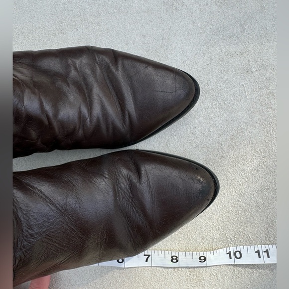 Bastien vintage leather fisherman core tall boots in brown - Picture 11 of 12